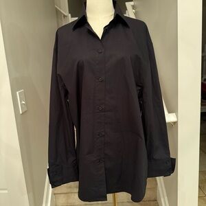 NWT Zara women’s 100% cotton black oversized shirt size small